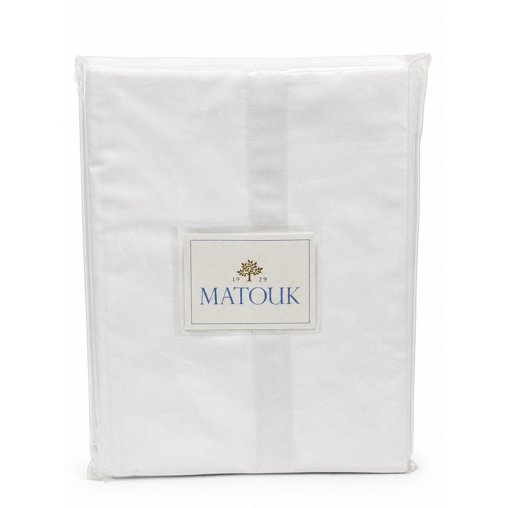 Matouk Nocturne King Pillowcases Pair White 600TC Egyptian Cotton Sateen M212
